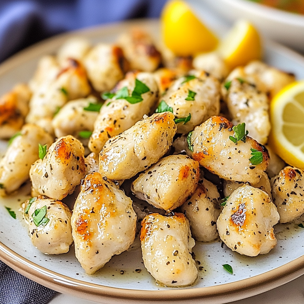 Recipe preparation for Crispy Air Fryer Lemon Chicken Bites