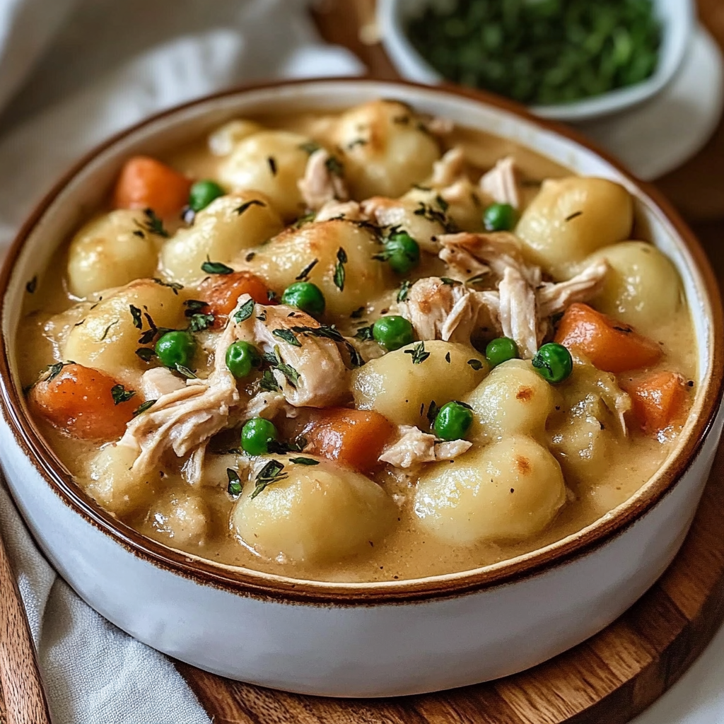 Recipe preparation for One-Pot Gnocchi Chicken Pot Pie