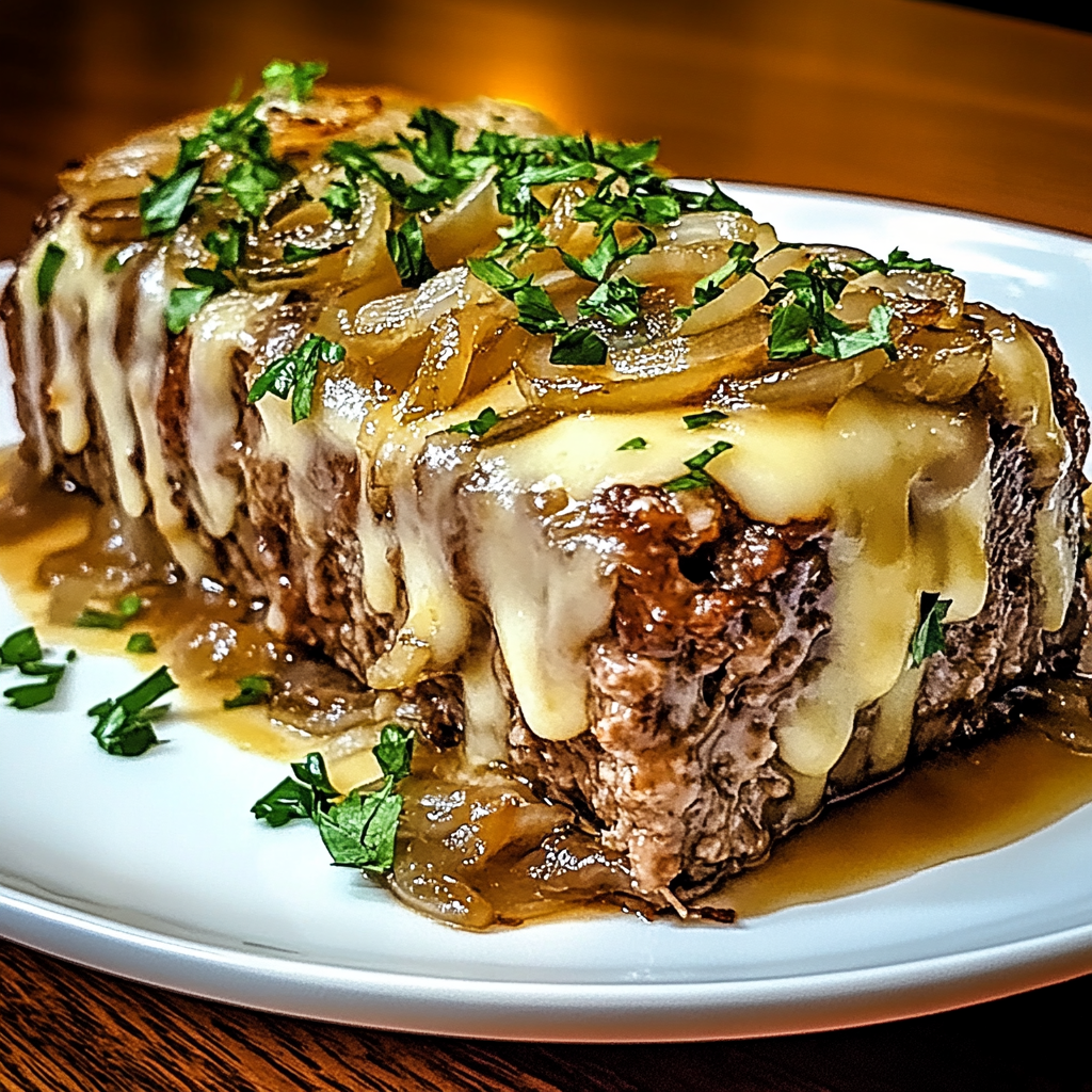 Recipe preparation for Crockpot French Onion Beefloaf