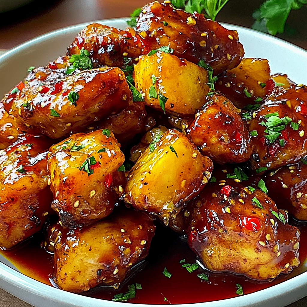 Recipe preparation for Sticky Pineapple Chicken Thighs