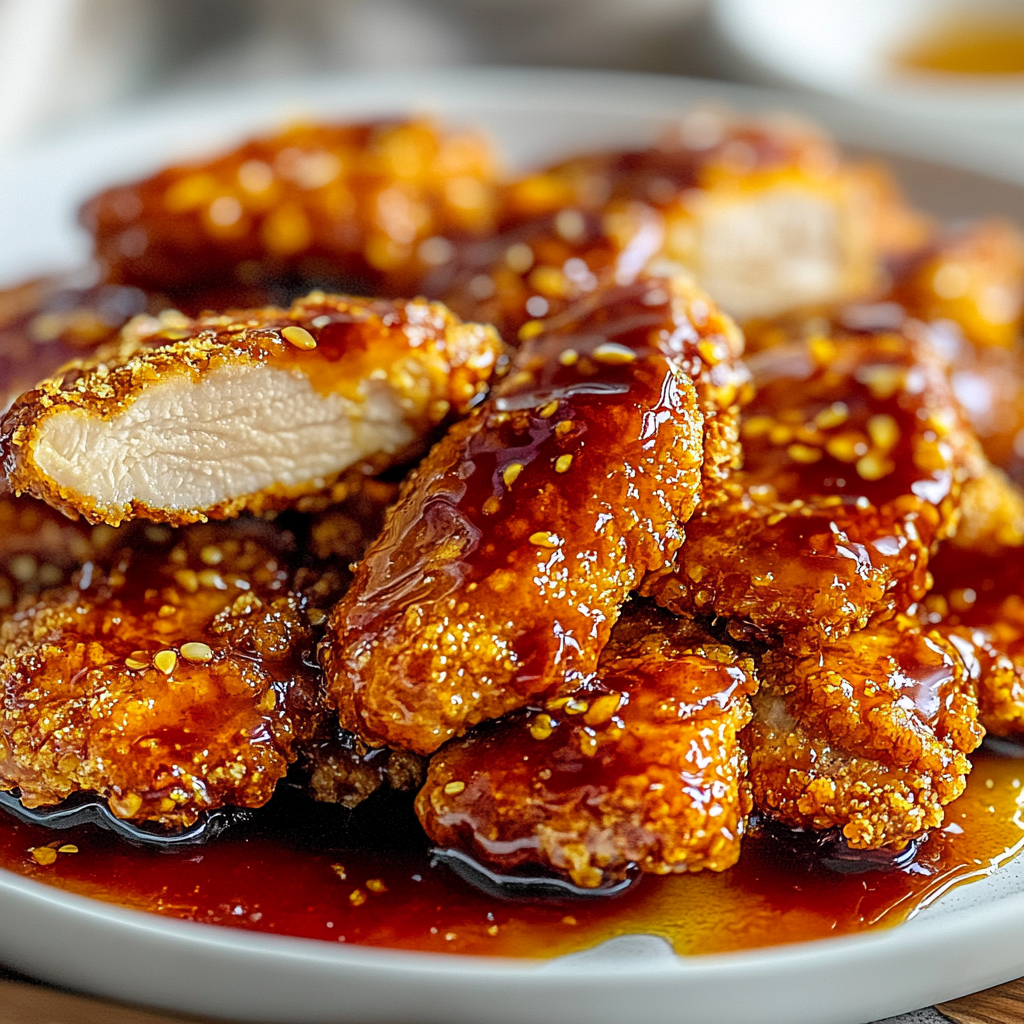 Recipe preparation for Tasty Baked Crunchy Hot Honey Chicken