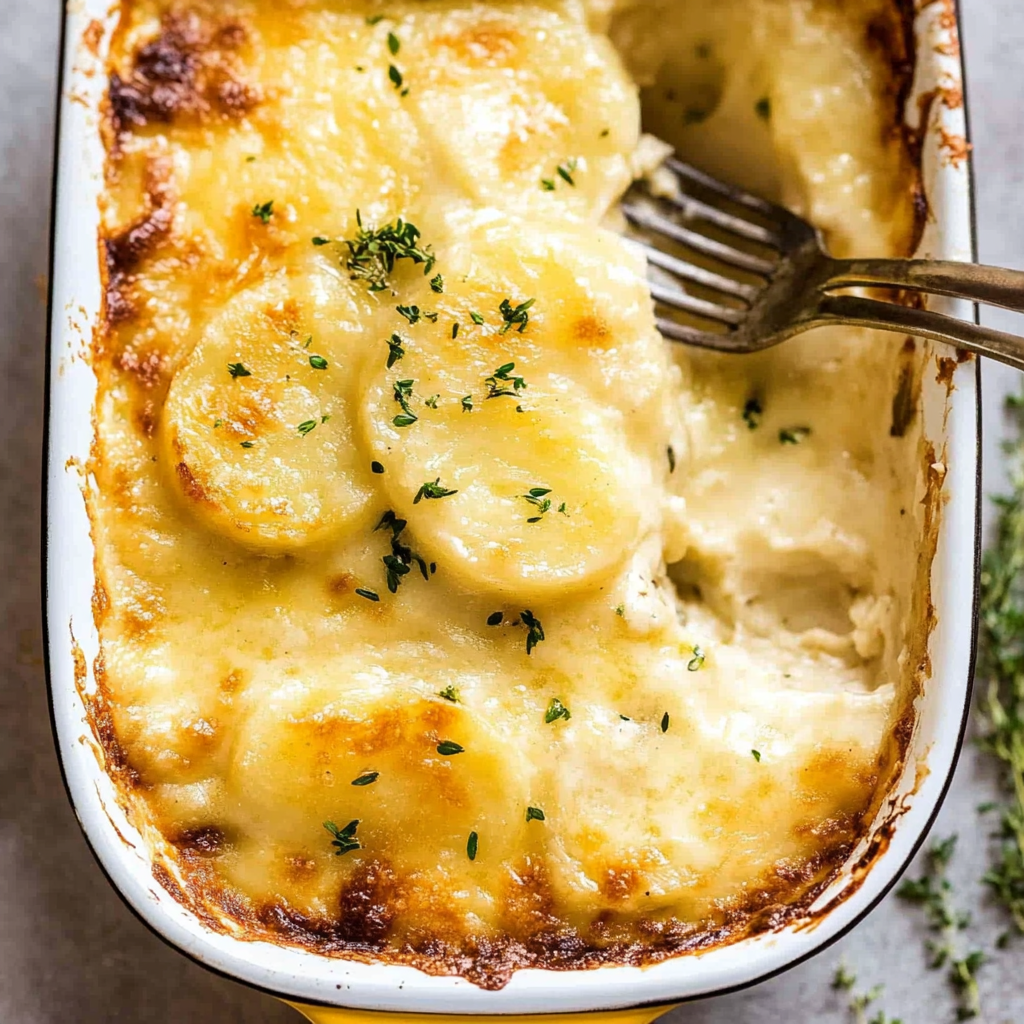 Recipe preparation for Potatoes au Gratin