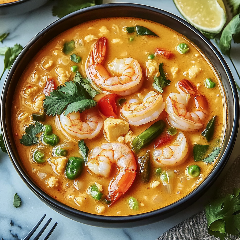 Recipe preparation for Easy Thai Shrimp Soup