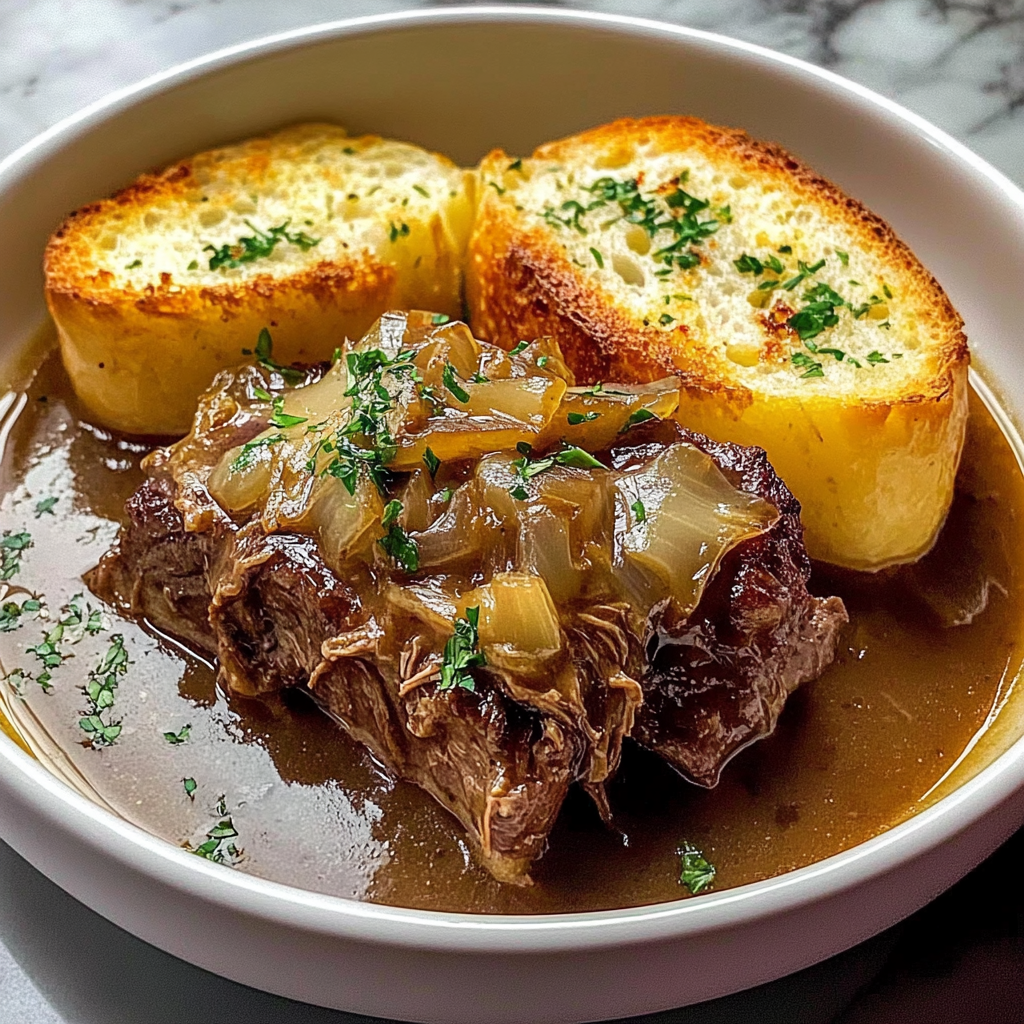 Recipe preparation for French Onion Beef Short Rib