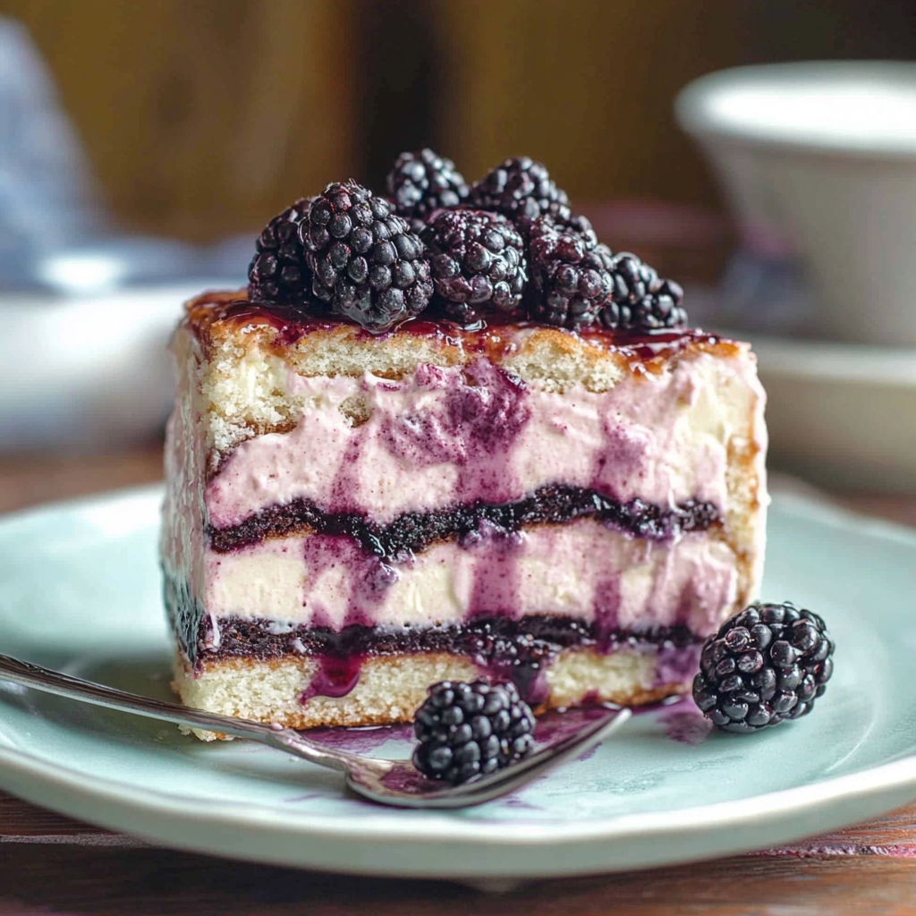 Recipe preparation for Blackberry Tiramisu Twist
