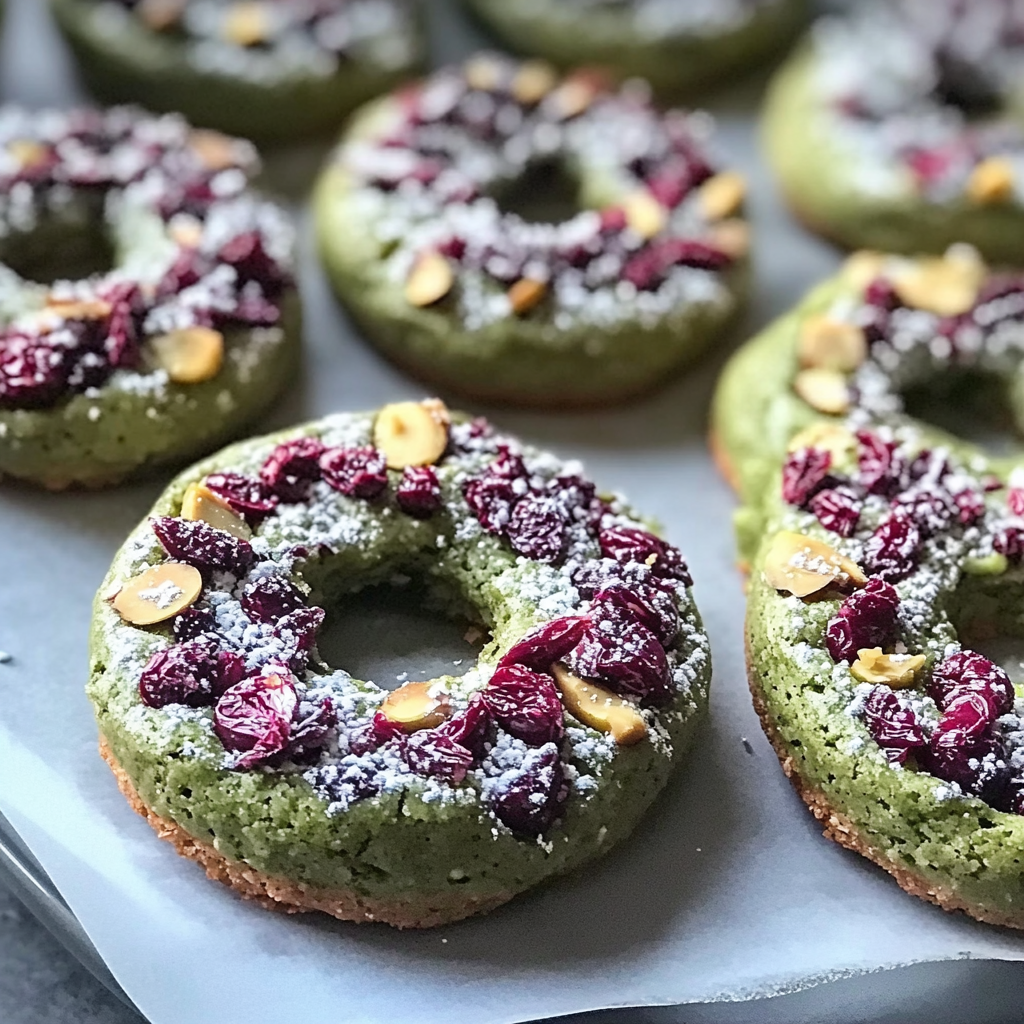 Recipe preparation for Pistachio Cranberry Wreath Cookies