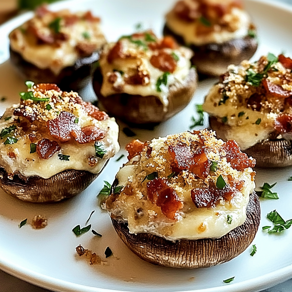Recipe preparation for Bacon Stuffed Mushrooms