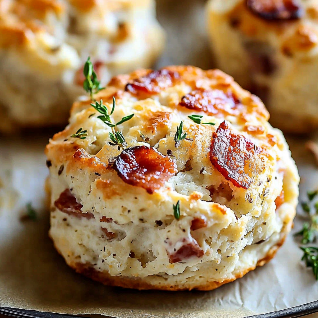 Recipe preparation for White Cheddar Bacon Biscuits