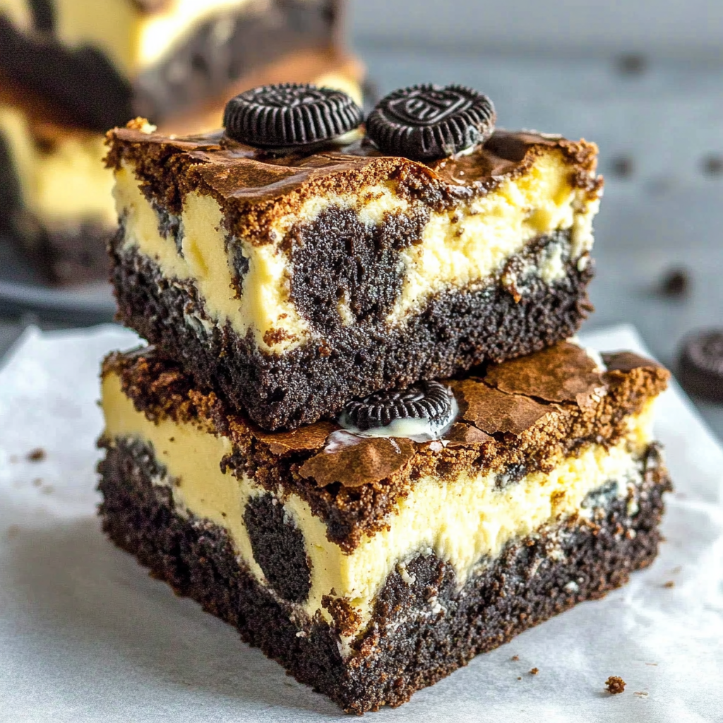 Recipe preparation for Oreo Cheesecake Brownies