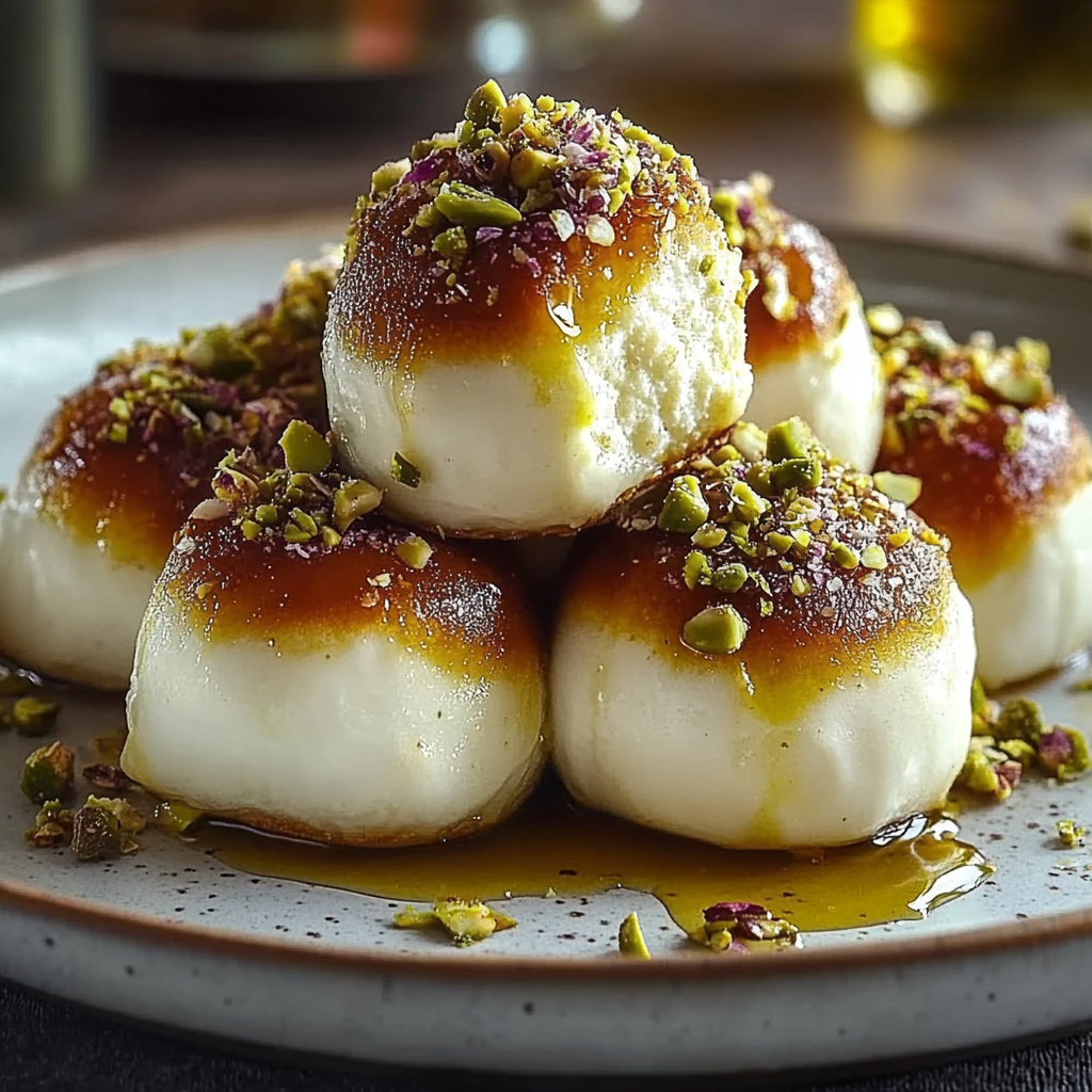 Recipe preparation for Ricotta Pistachio Honey Bites