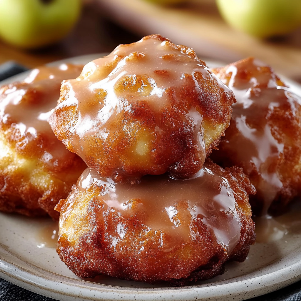 Recipe preparation for Cinnamon Glazed Apple Fritter