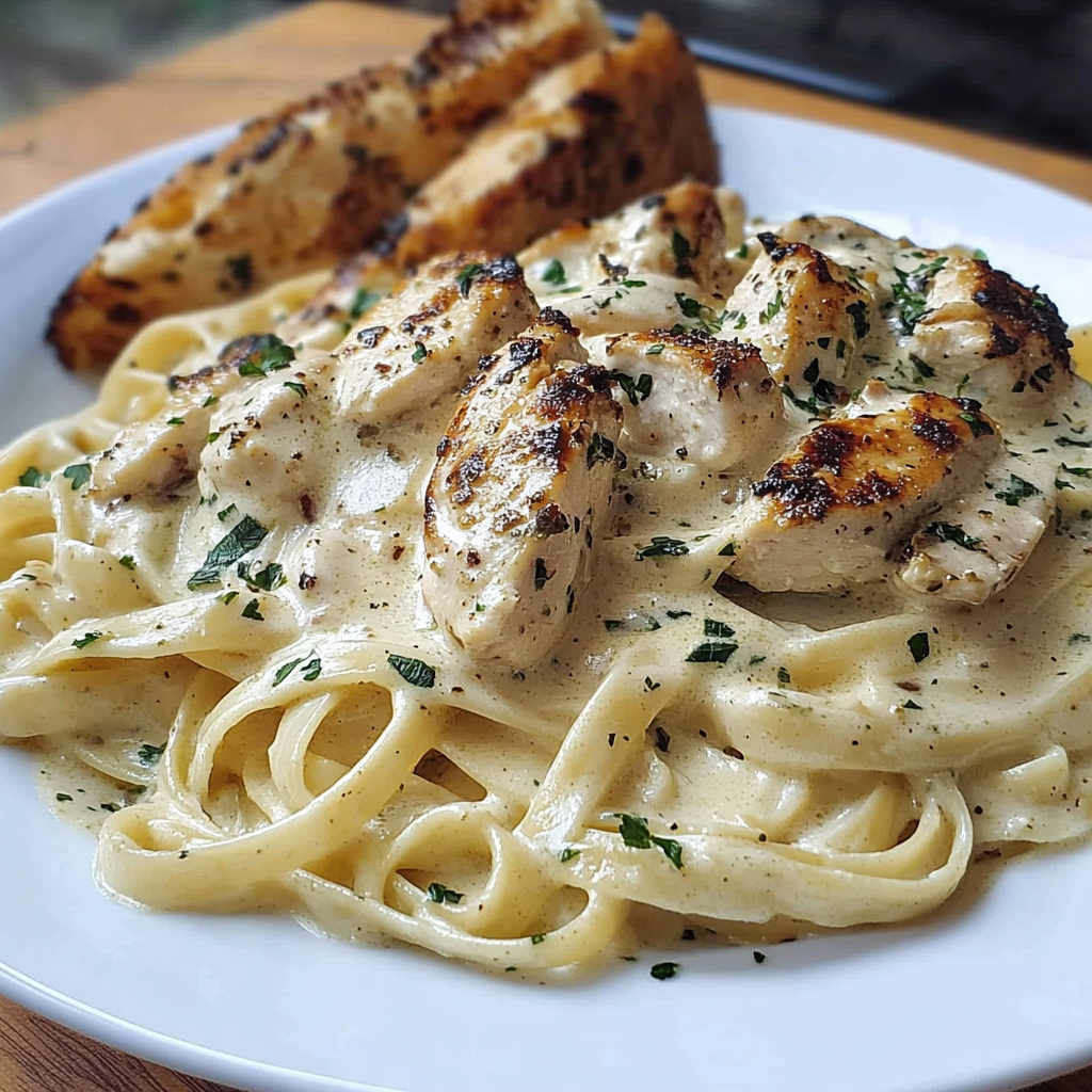 Recipe preparation for Homemade Chicken Alfredo Dinner