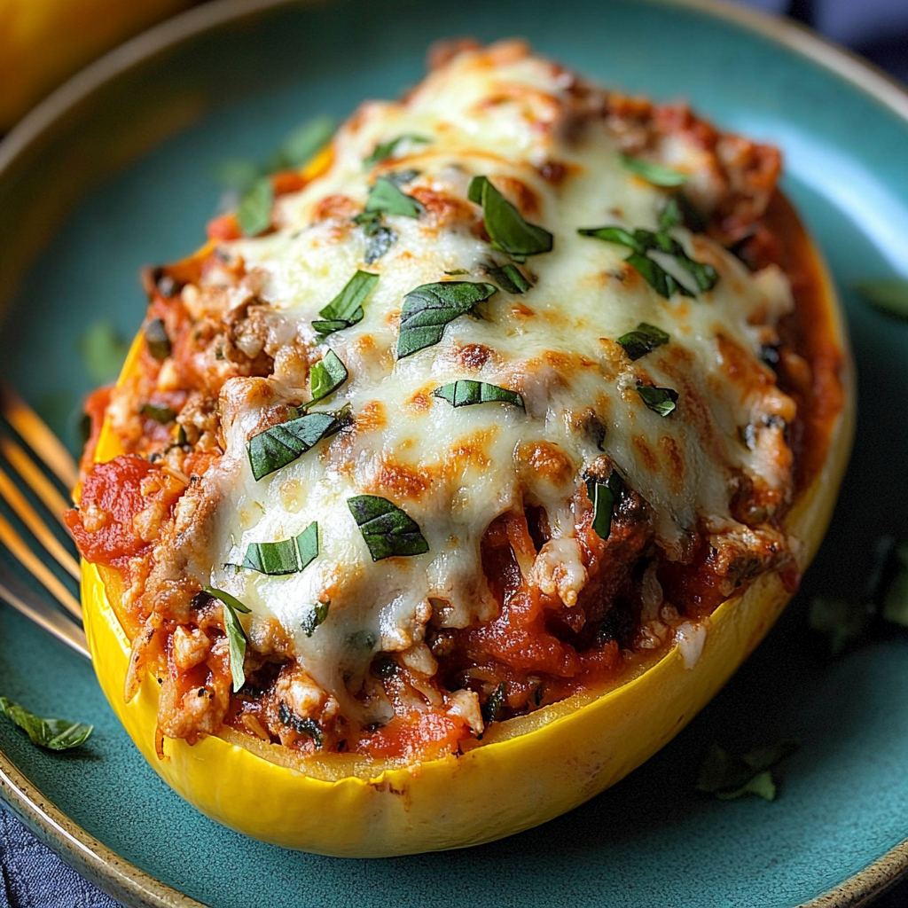 Recipe preparation for Turkey Marinara Spaghetti Squash