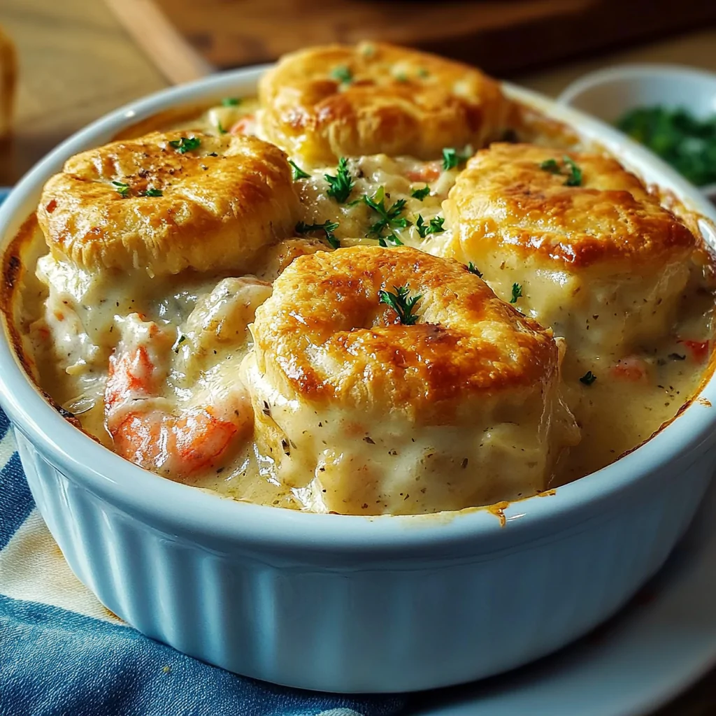 Recipe preparation for Cheddar Bay Seafood Pie