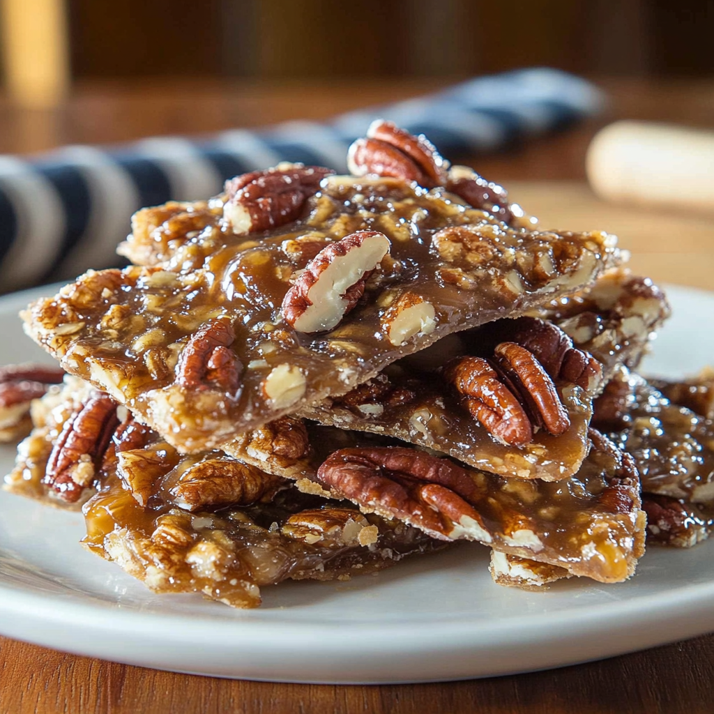 Recipe preparation for Pecan Pie Bark Graham Pecans