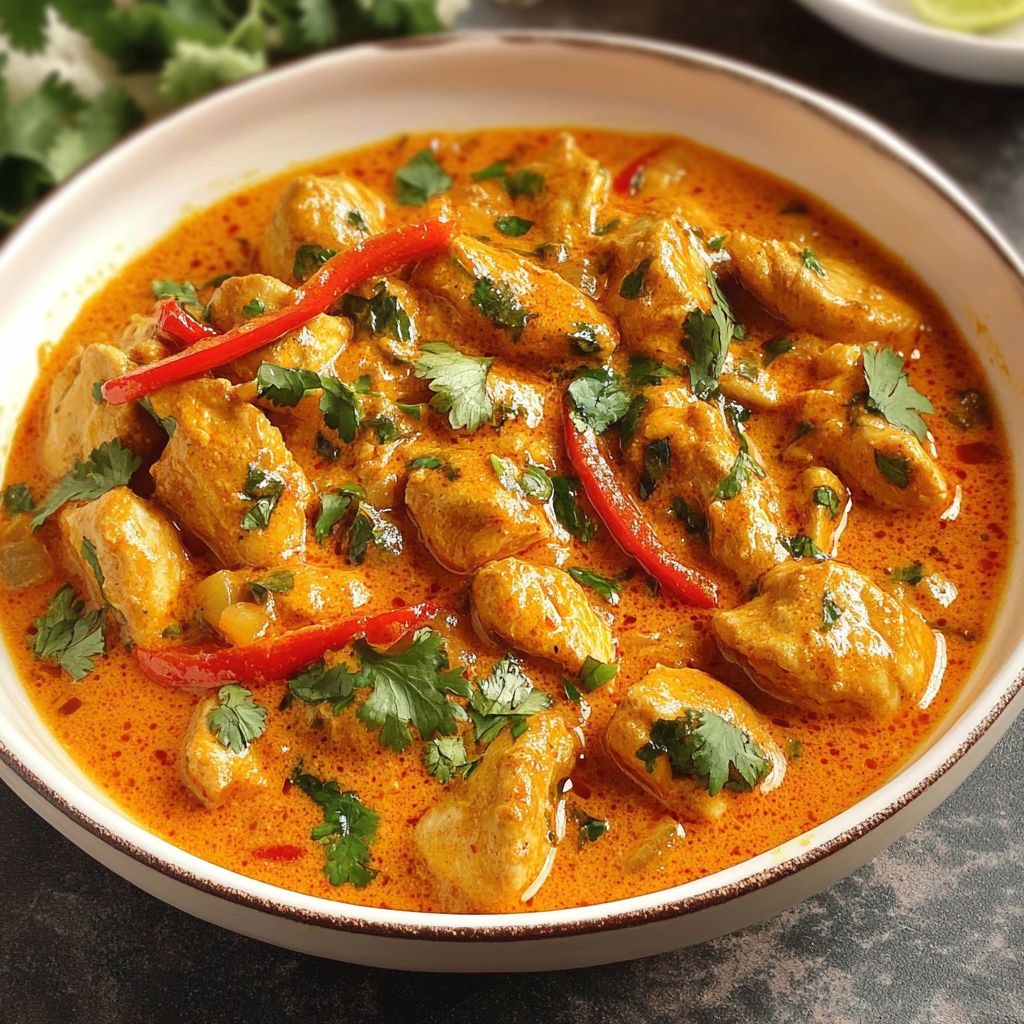 Recipe preparation for Thai Red Curry Chicken