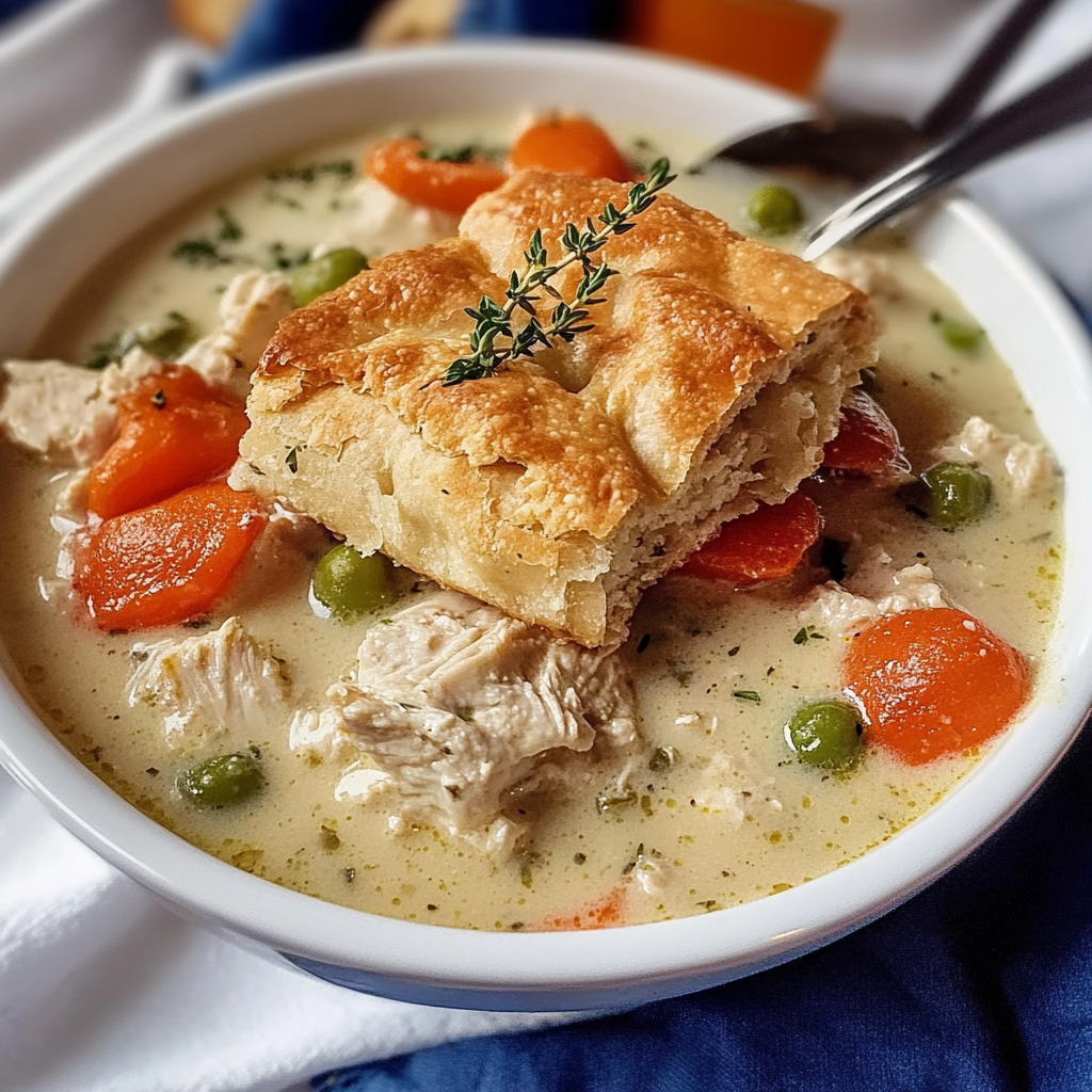 Recipe preparation for Slow-Cooker Keto Chicken Pot Pie Soup