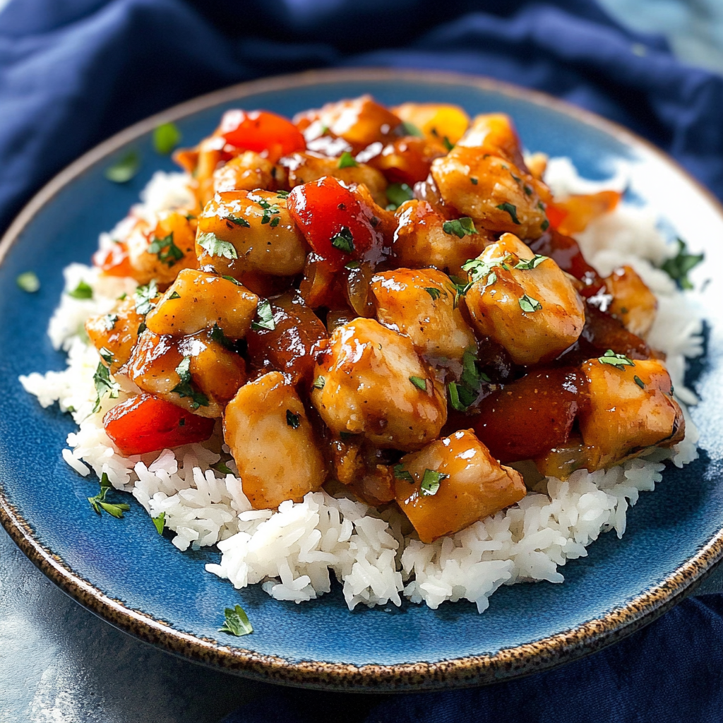 Recipe preparation for Hawaiian Chicken Sheet Pan