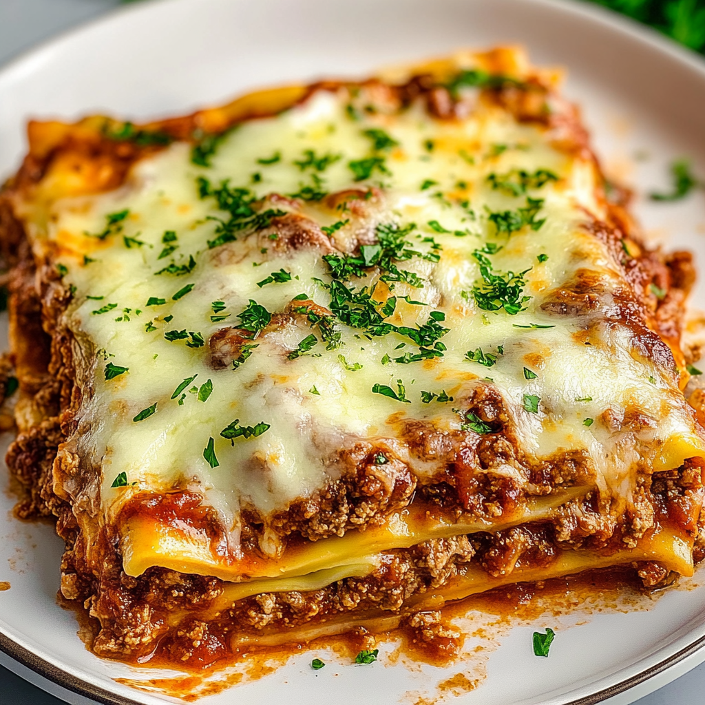 Recipe preparation for Cheesy Low-Carb Lasagna
