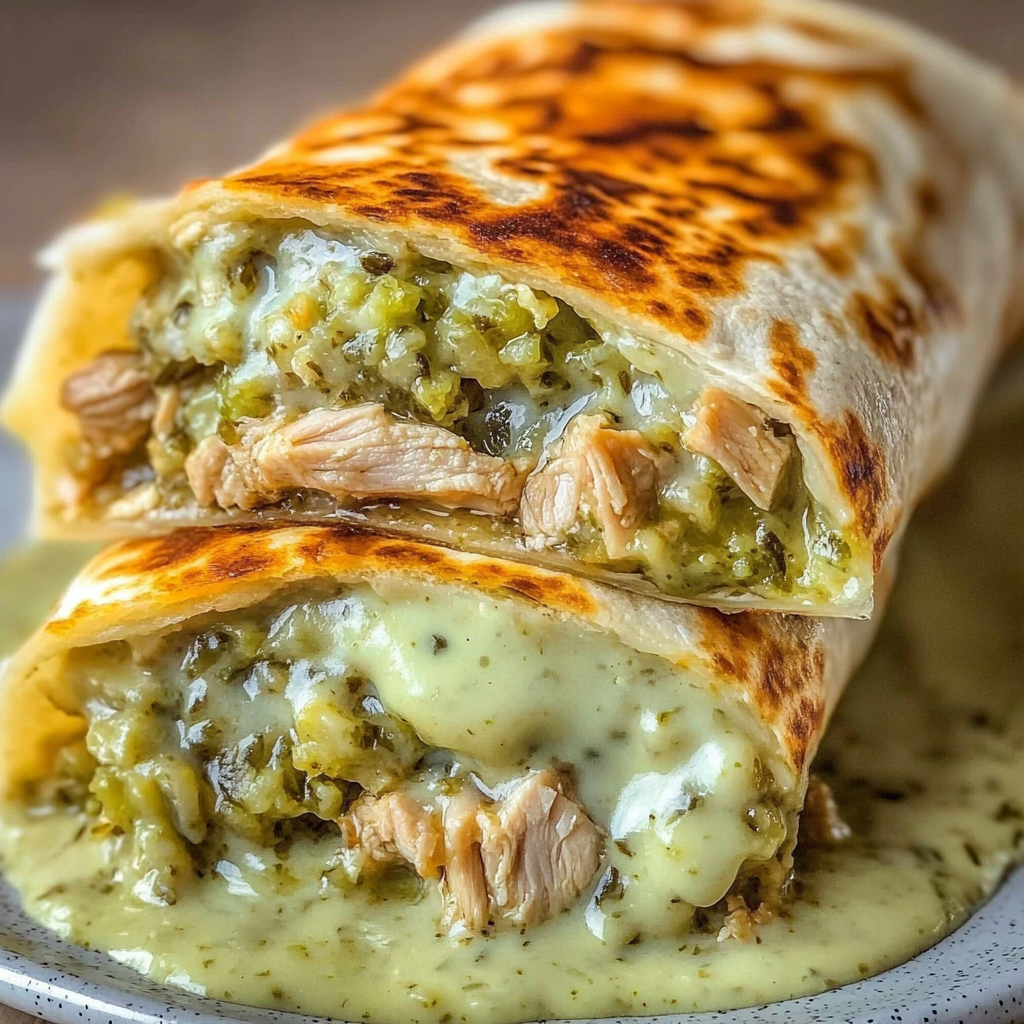 Recipe preparation for smoked chicken green chile burrito