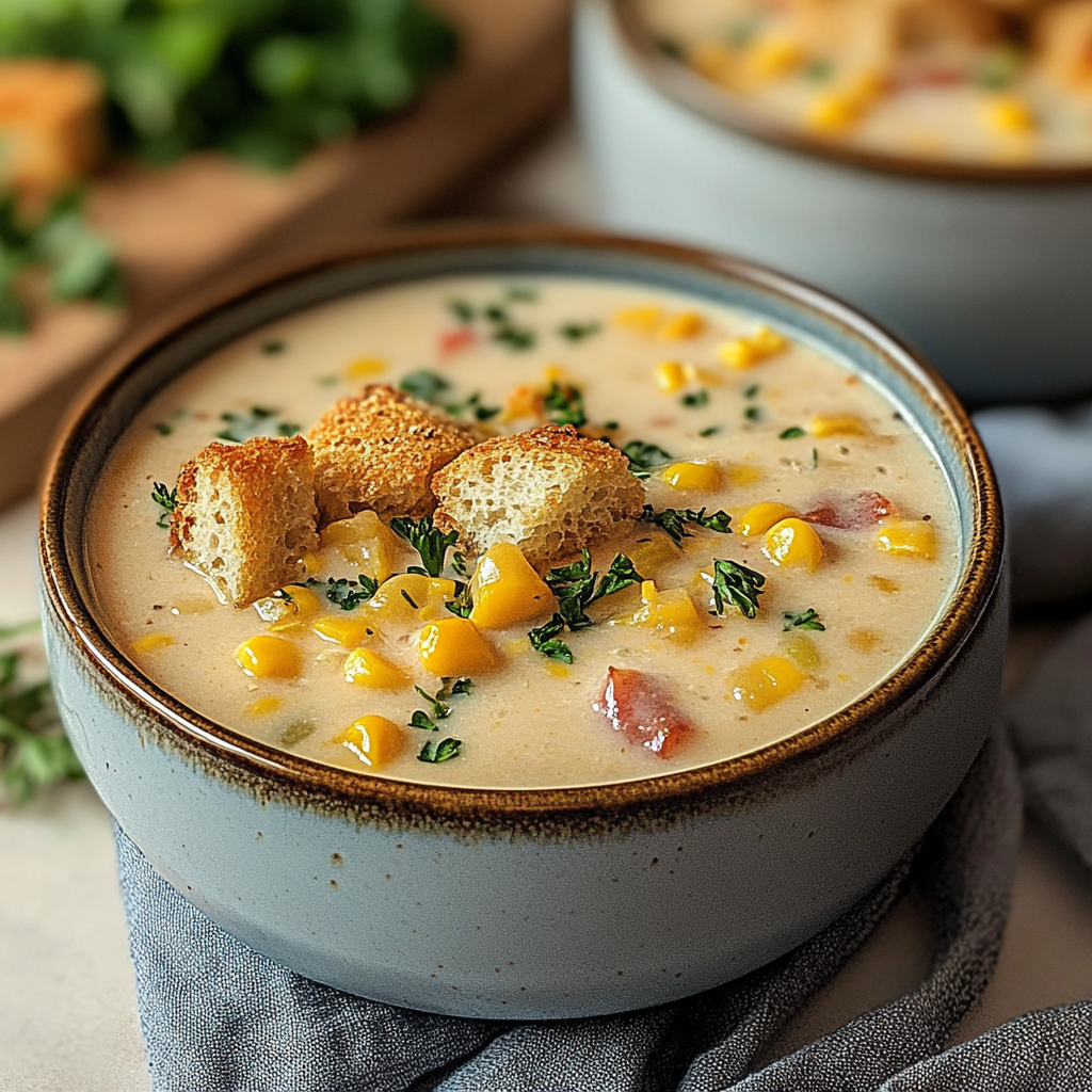 Recipe preparation for Creamy Corn Chowder