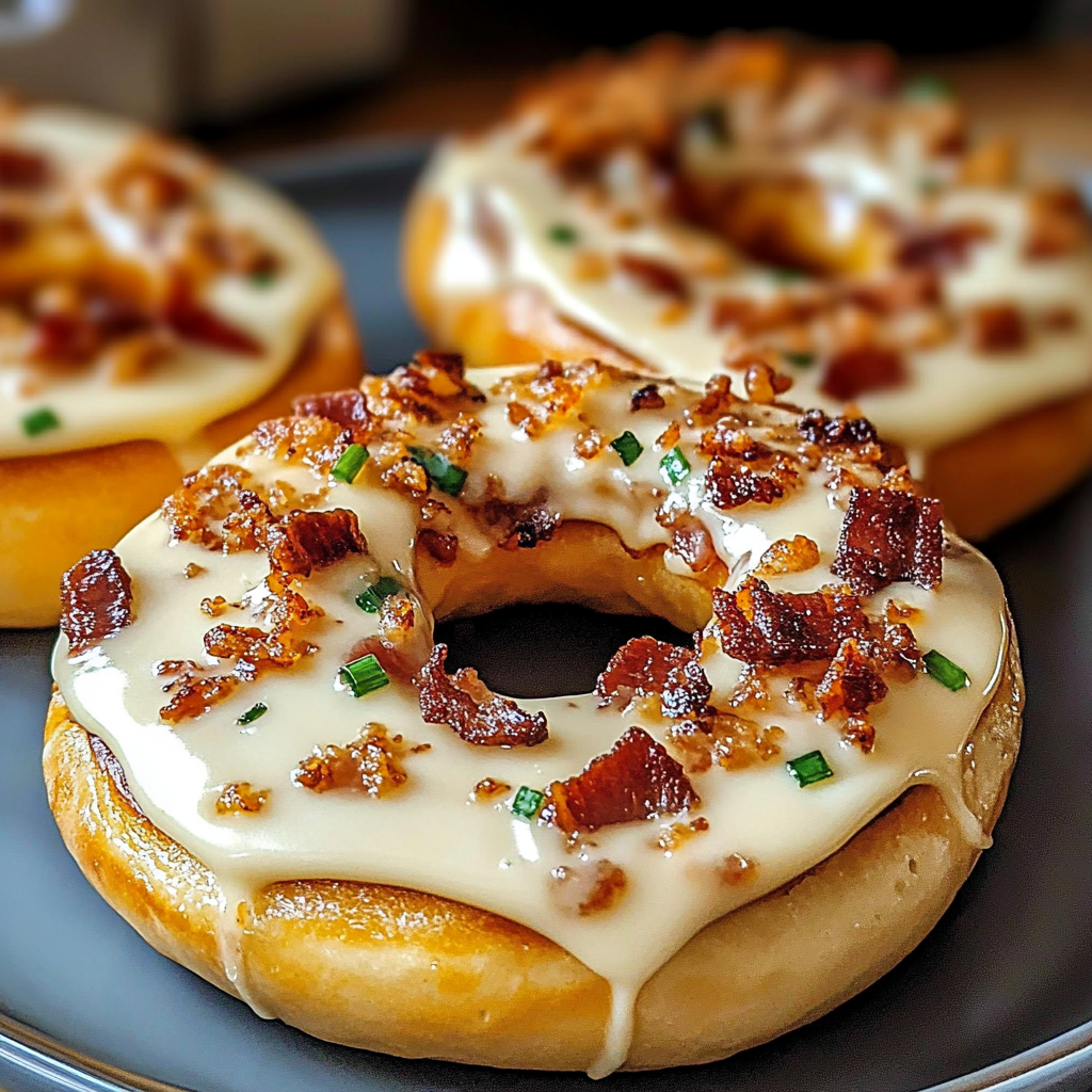 Recipe preparation for Creamy Bacon Cheddar Bagels