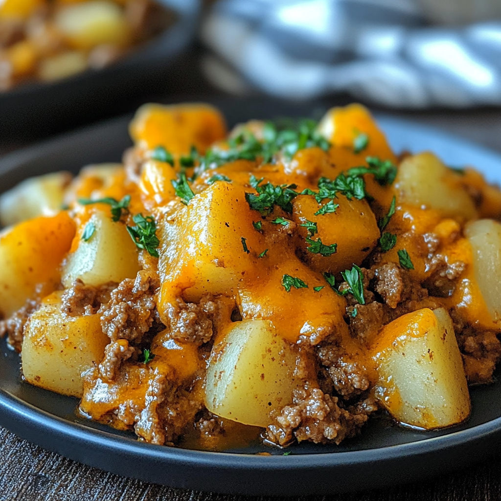 Recipe preparation for Hobo Casserole Ground Beef Potato