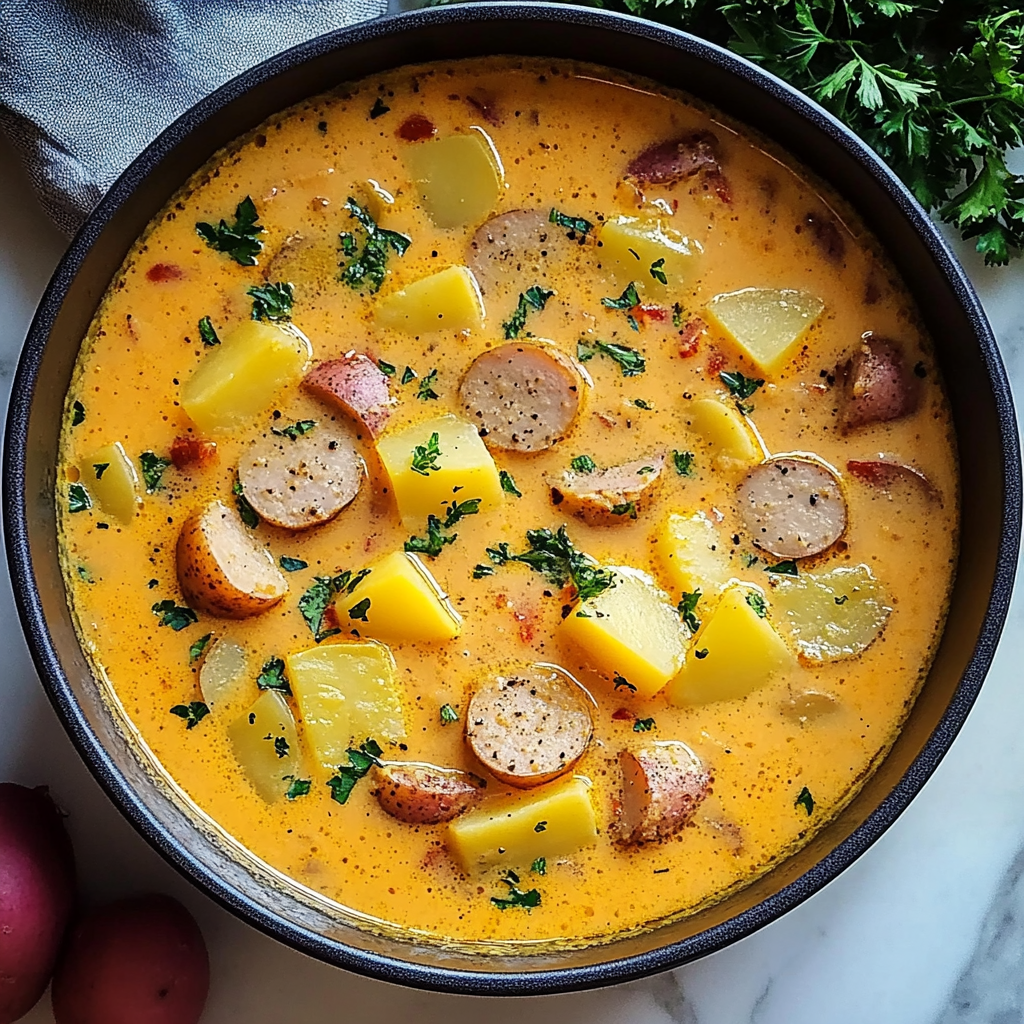 Recipe preparation for Cajun Potato Soup Recipe