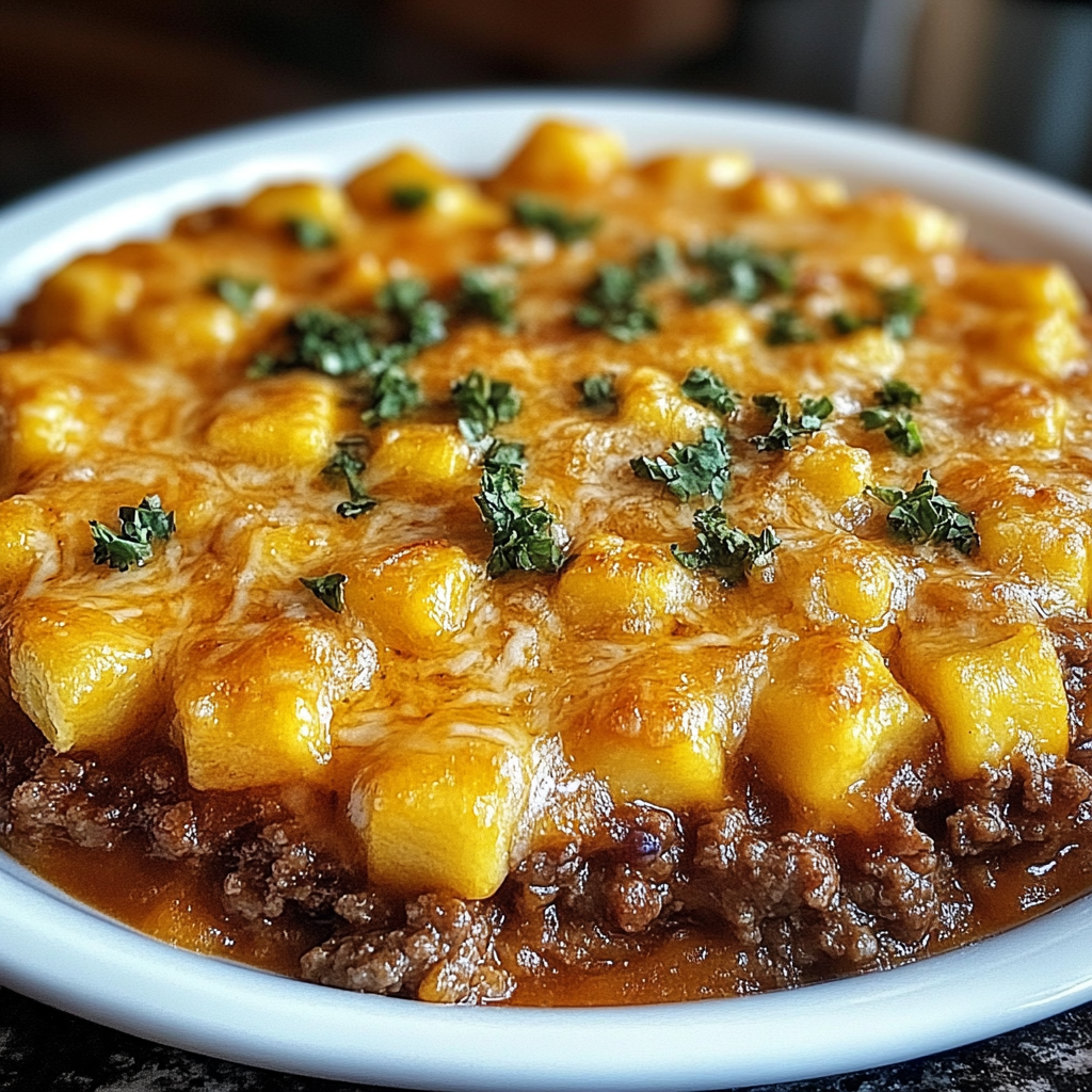 Recipe preparation for Cheesy Cowboy Casserole