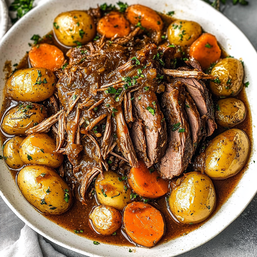 Recipe preparation for Crock Pot Pot Roast Meal
