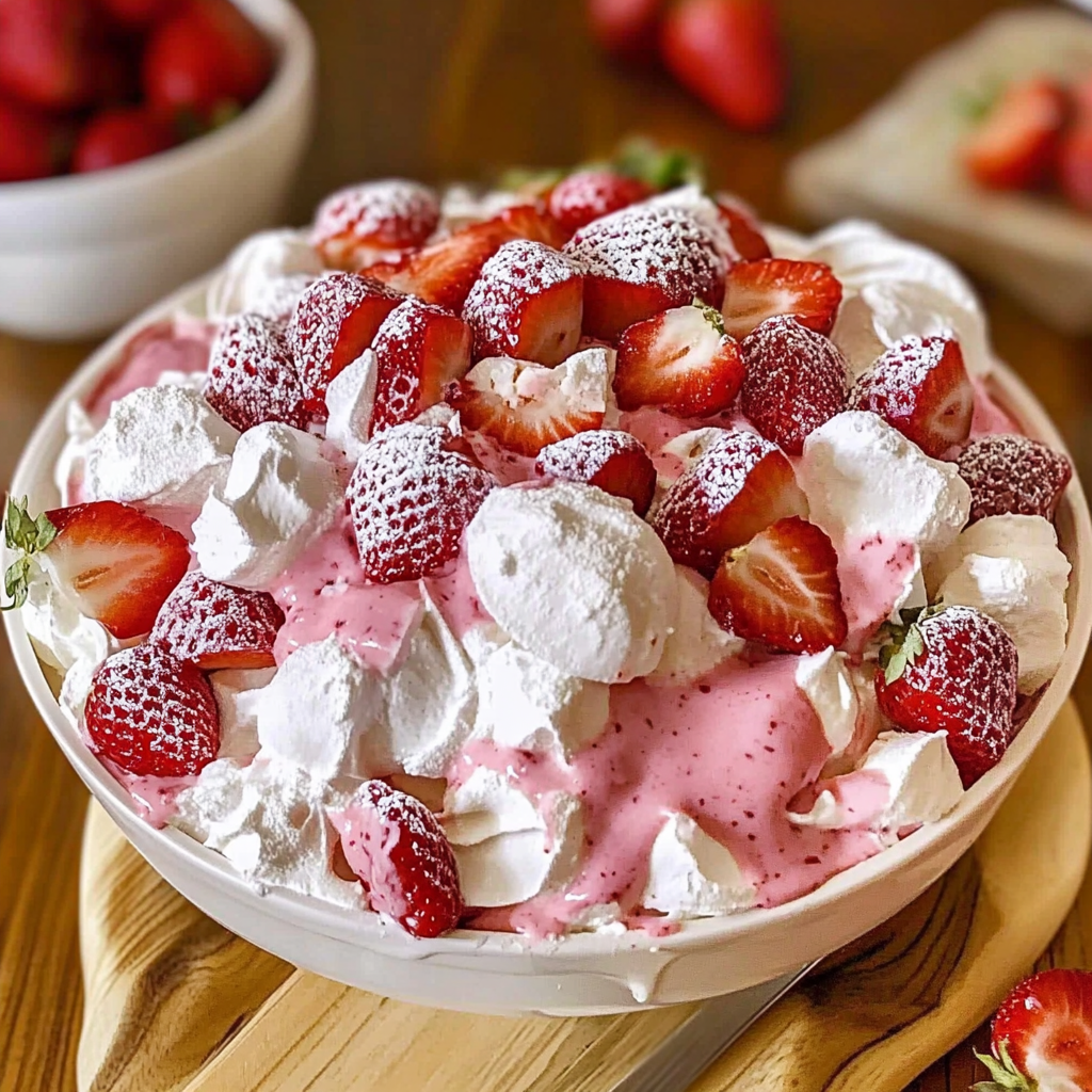 Recipe preparation for Strawberry Fluff Salad