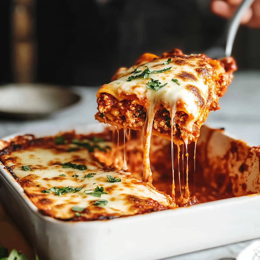 Recipe preparation for Homemade Lasagna