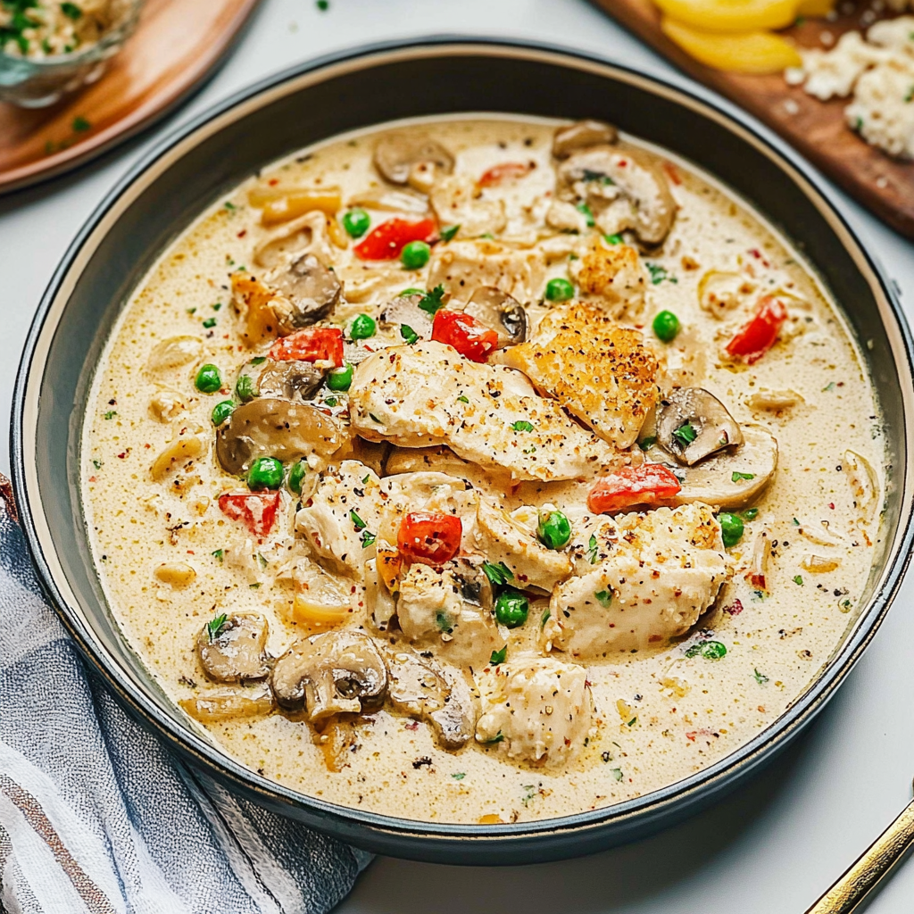 Recipe preparation for Chicken à la King Recipe