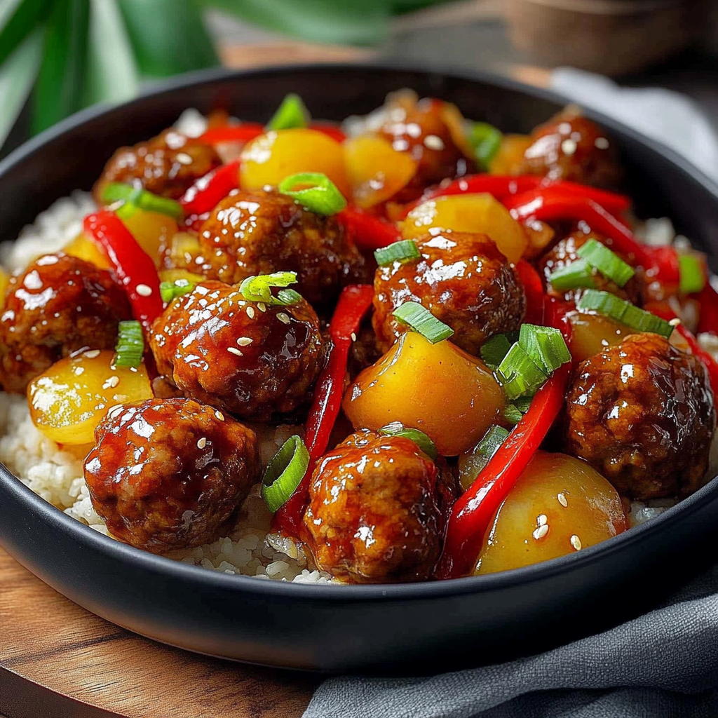 Recipe preparation for Sweet and Sour Meatballs