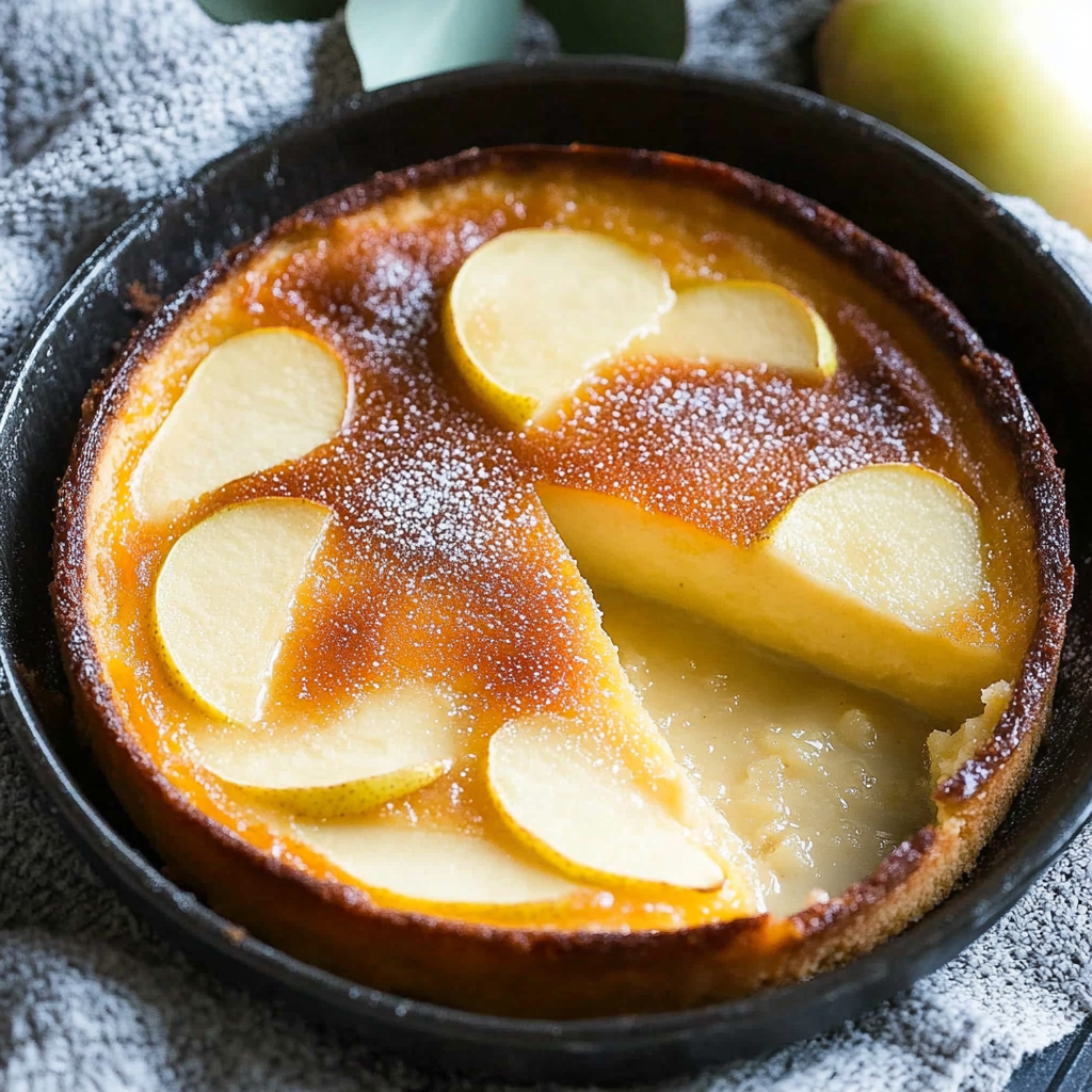 Recipe preparation for Easy Pear Custard Dessert