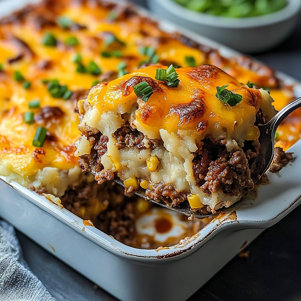 Recipe preparation for Loaded Potato Meatloaf Casserole