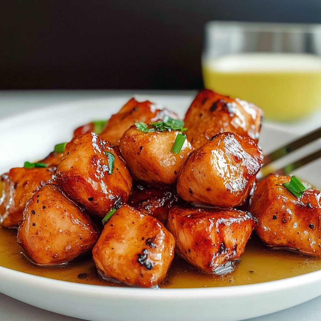 Recipe preparation for Air Fryer Hot Honey Salmon Bites