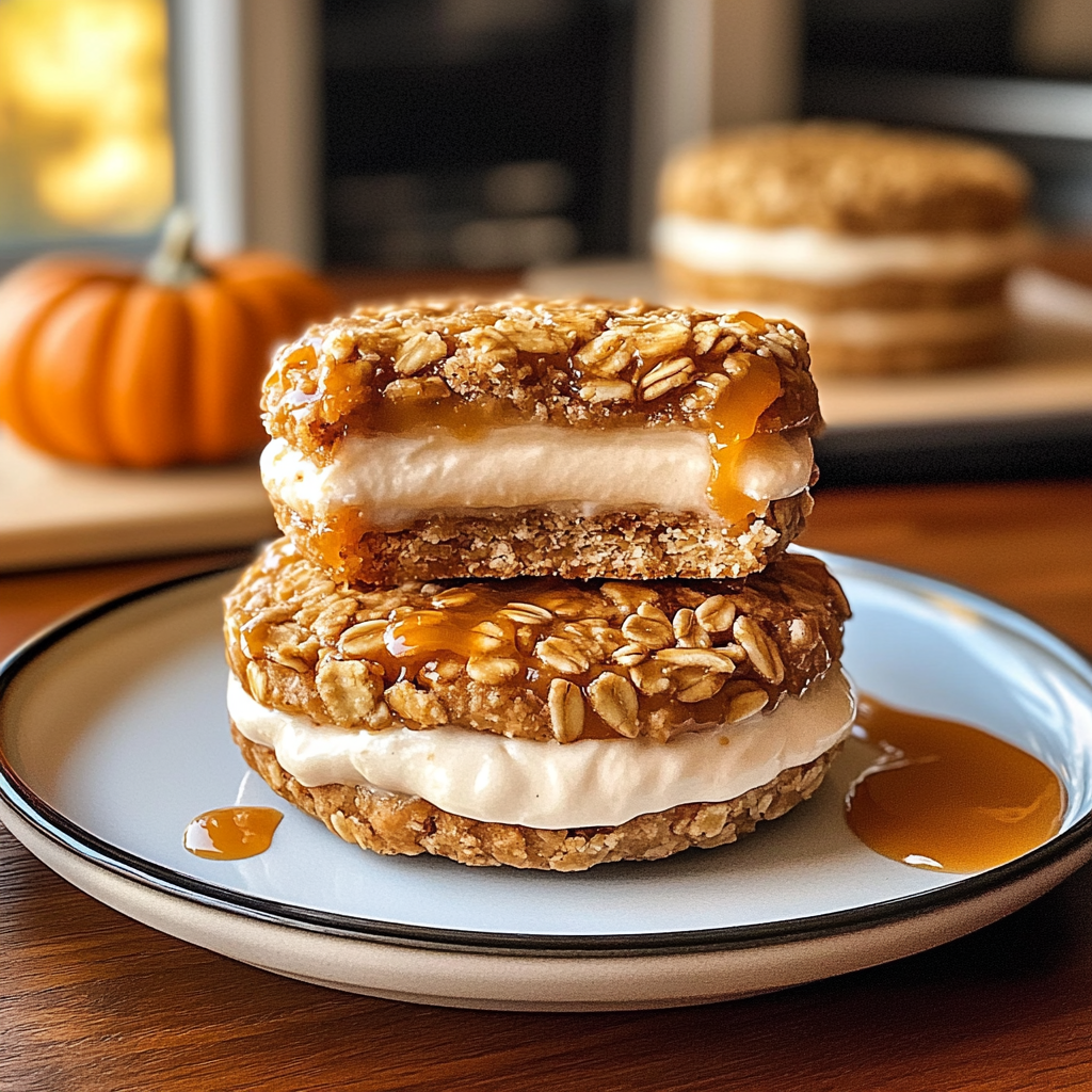 Recipe preparation for Pumpkin Oatmeal Cream Pies