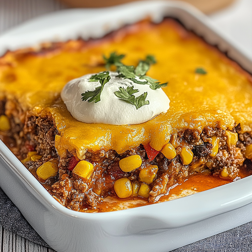 Recipe preparation for Texas Tamale Pie Casserole