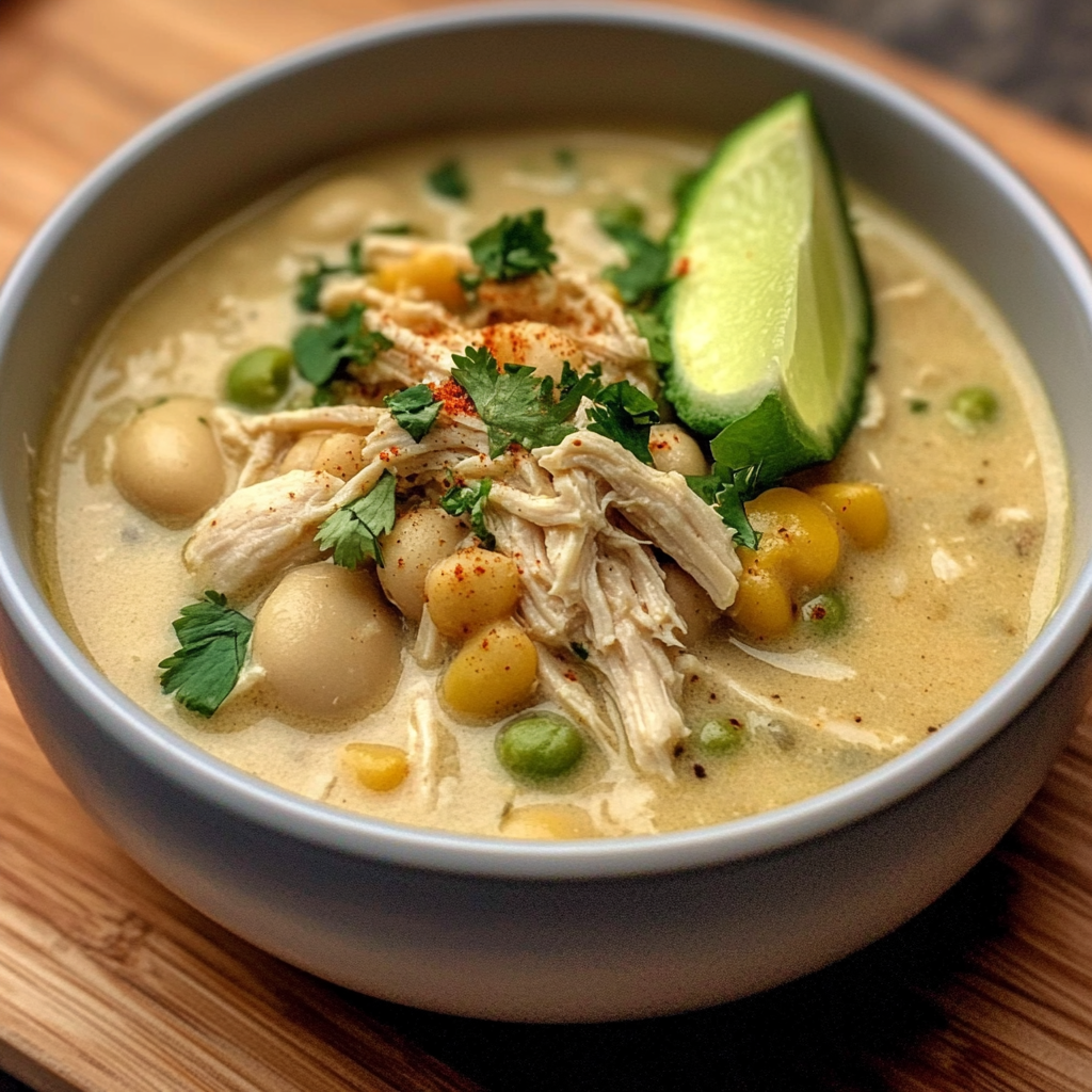 Recipe preparation for Creamy Crockpot White Chicken Chili