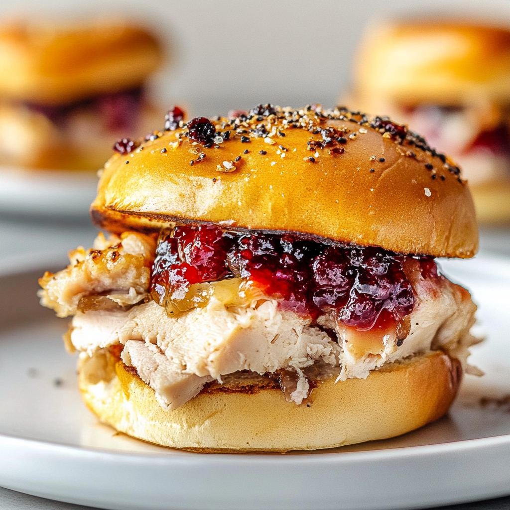 Recipe preparation for Havarti Cranberry Turkey Sliders