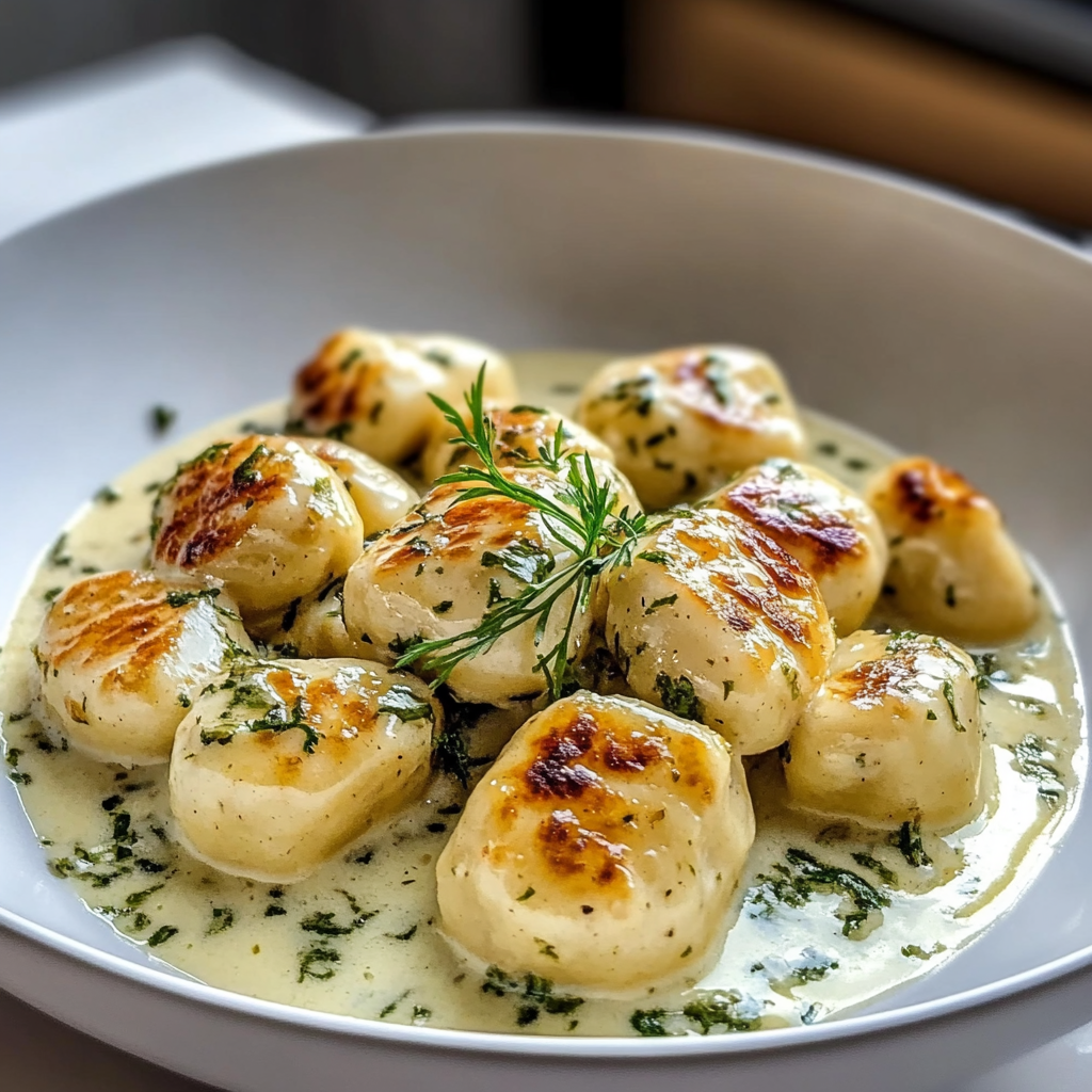 Recipe preparation for Millionaire Gnocchi with Creamy Sauce