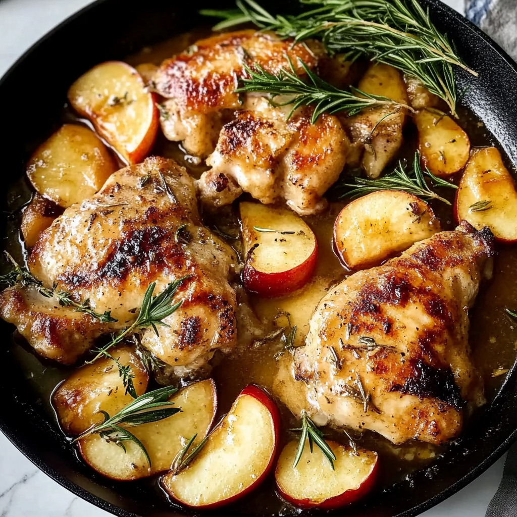 Recipe preparation for Skillet Apple Cider Chicken Recipe