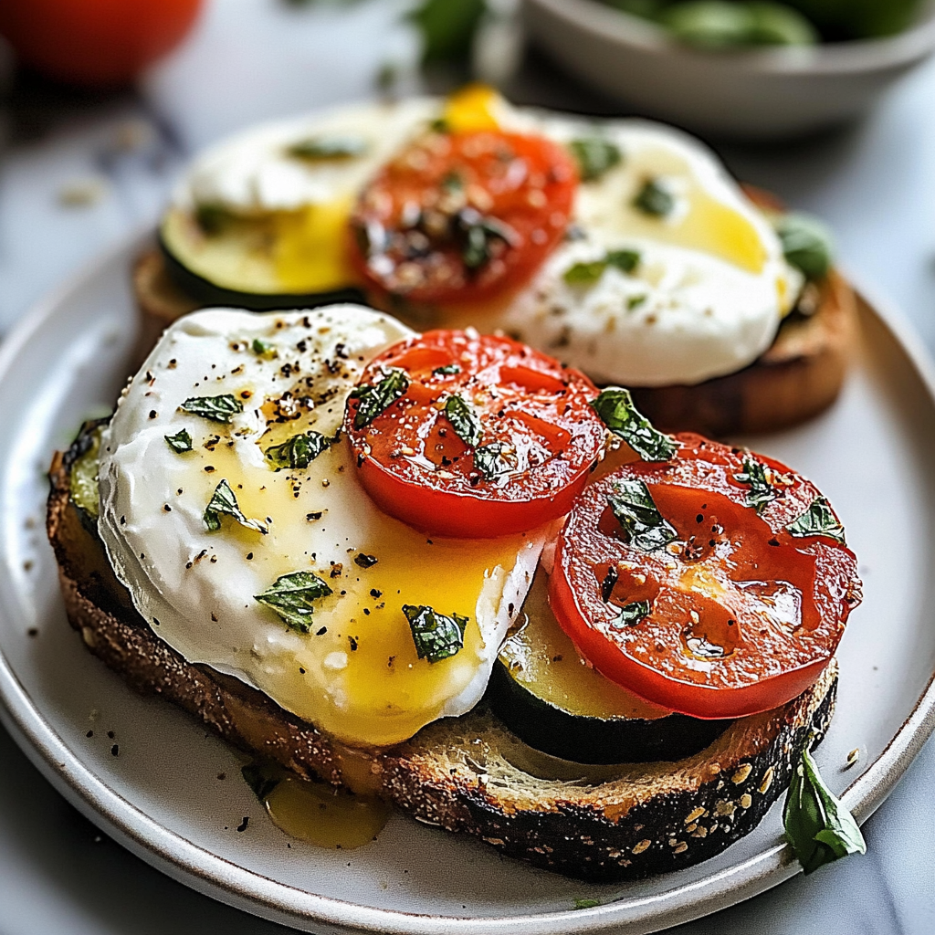 Recipe preparation for Mediterranean Breakfast Toast