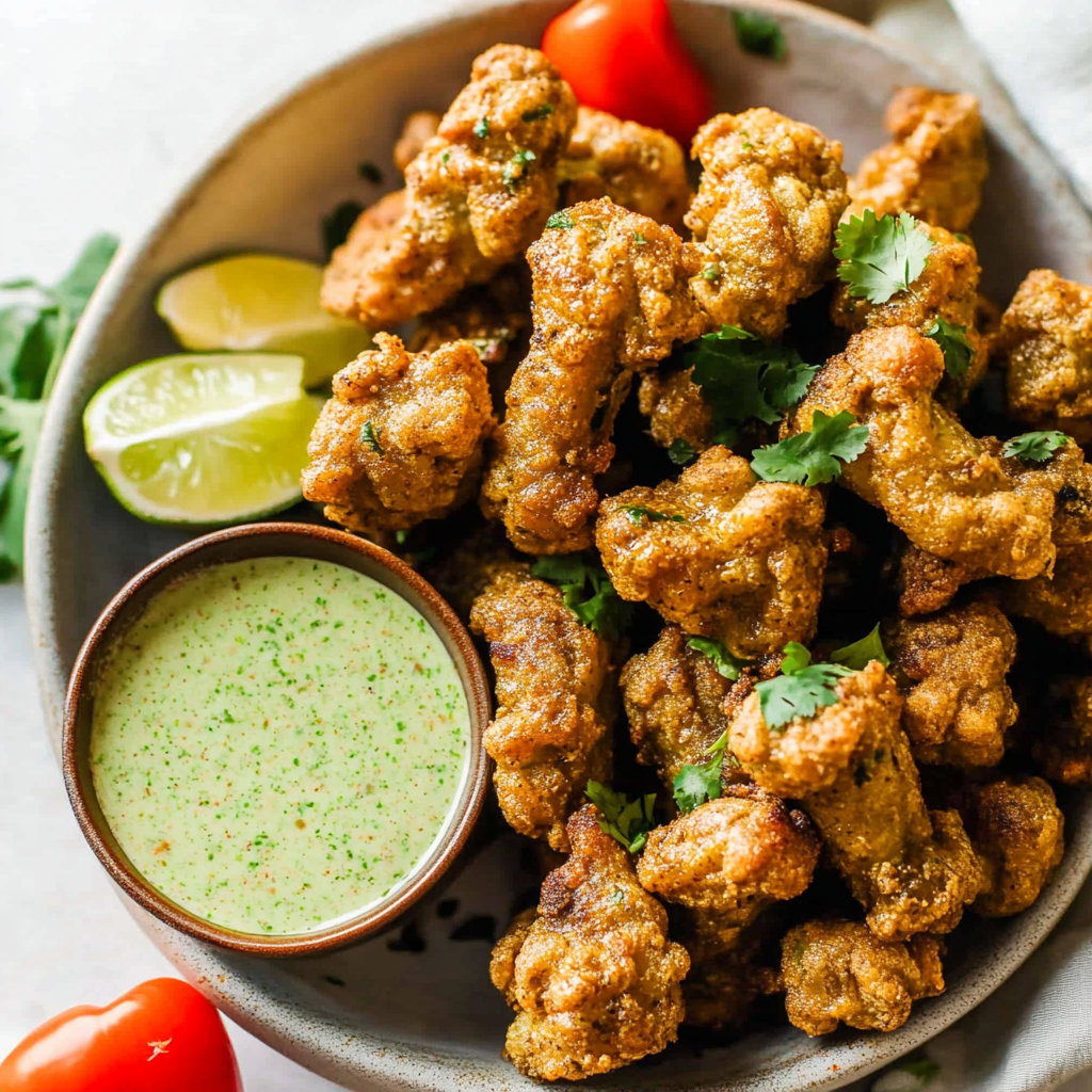 Recipe preparation for Jerk Cauliflower Wings with Mojo Sauce