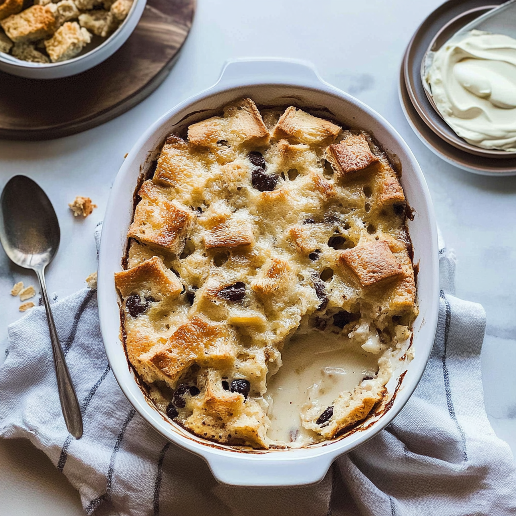 Recipe preparation for Mexican Bread Pudding