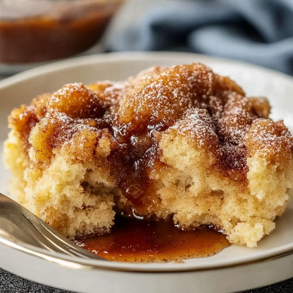 Recipe preparation for Snickerdoodle Cobbler Cinnamon Bake