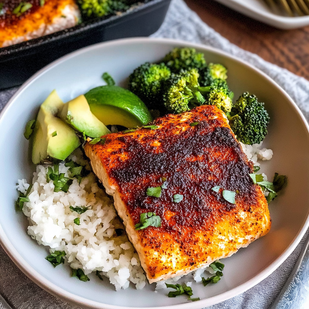 Recipe preparation for Baked Blackened Salmon