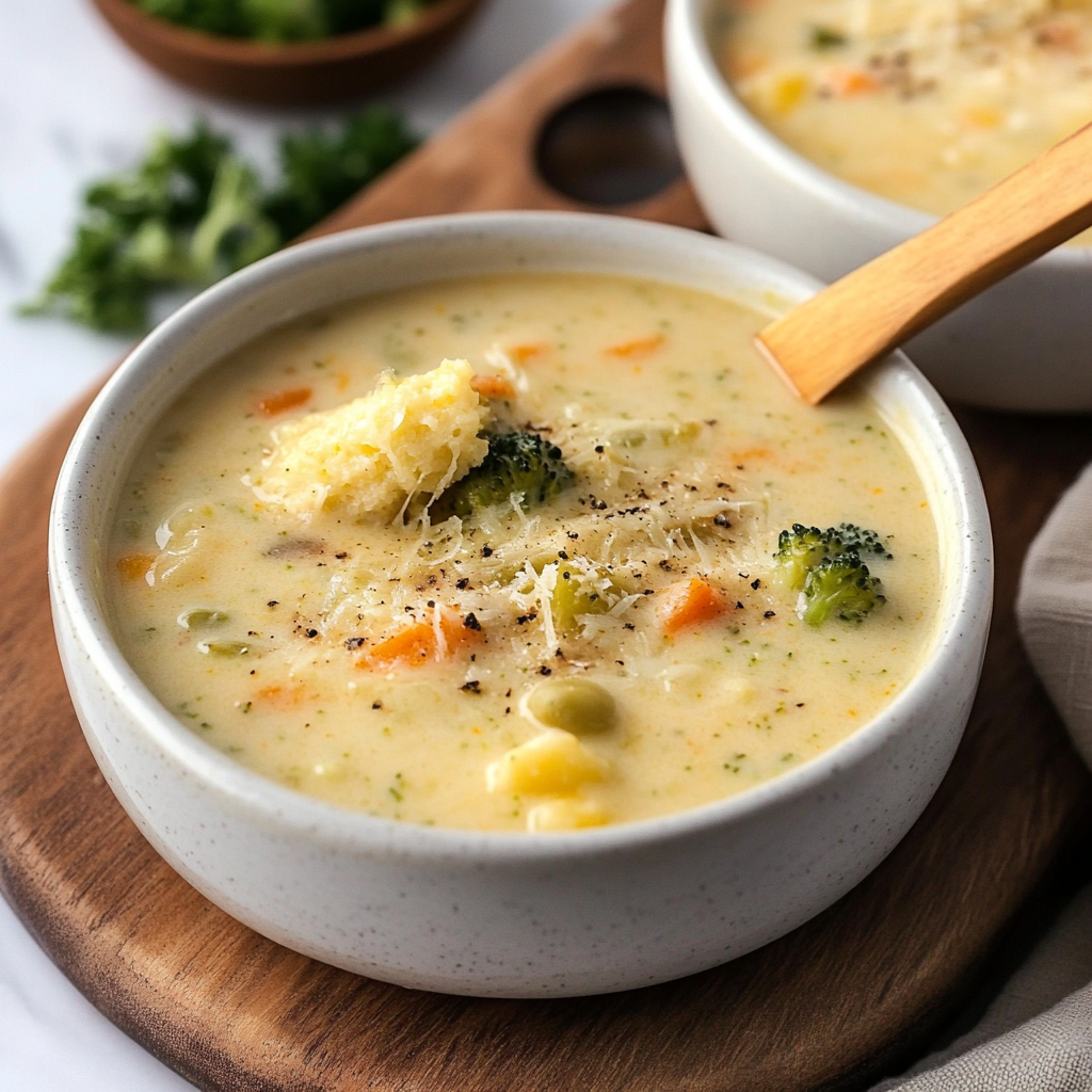Recipe preparation for Copycat Panera Broccoli Cheddar Soup