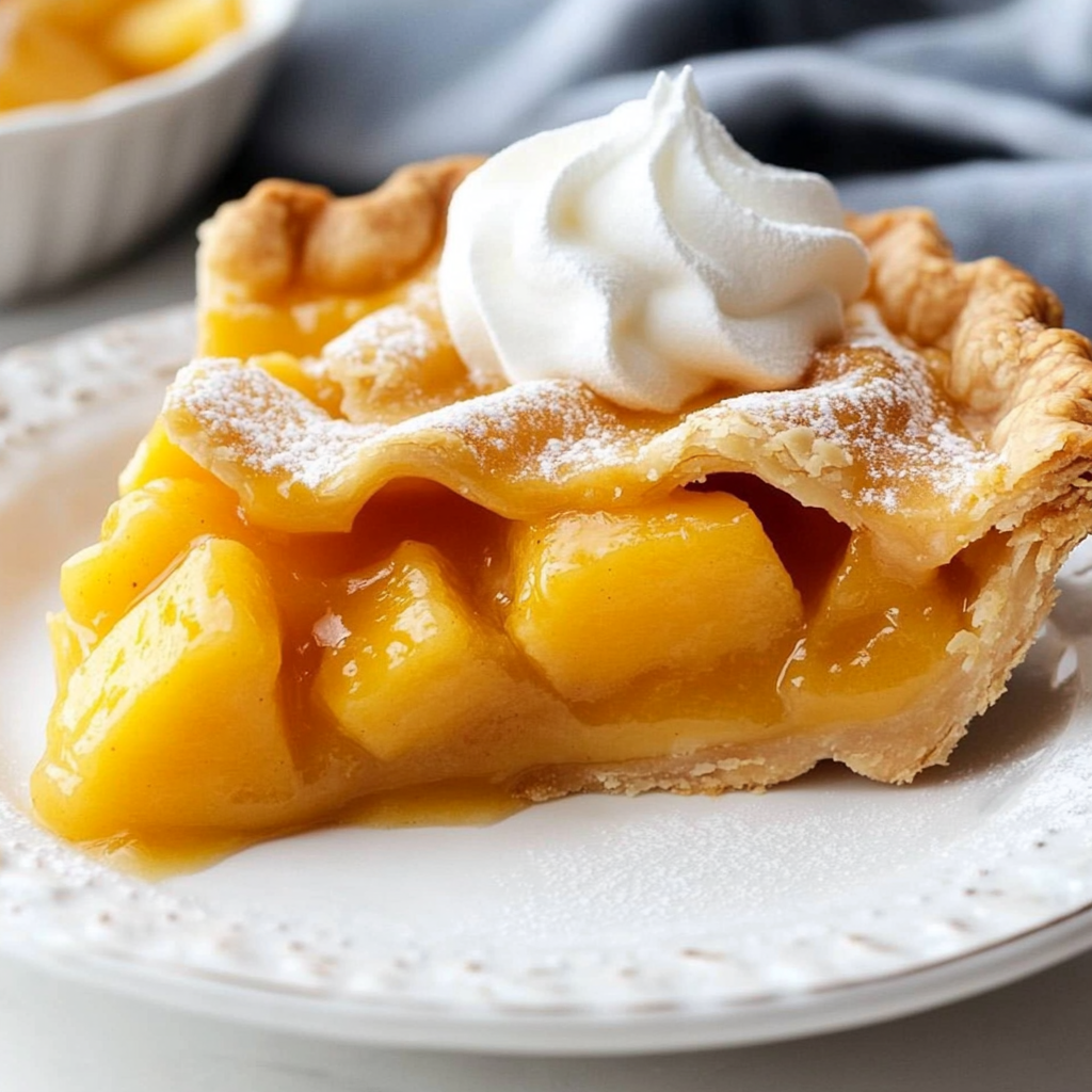Recipe preparation for Best Peach Pie Dessert